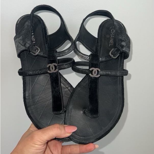 Chanel Black Sandals